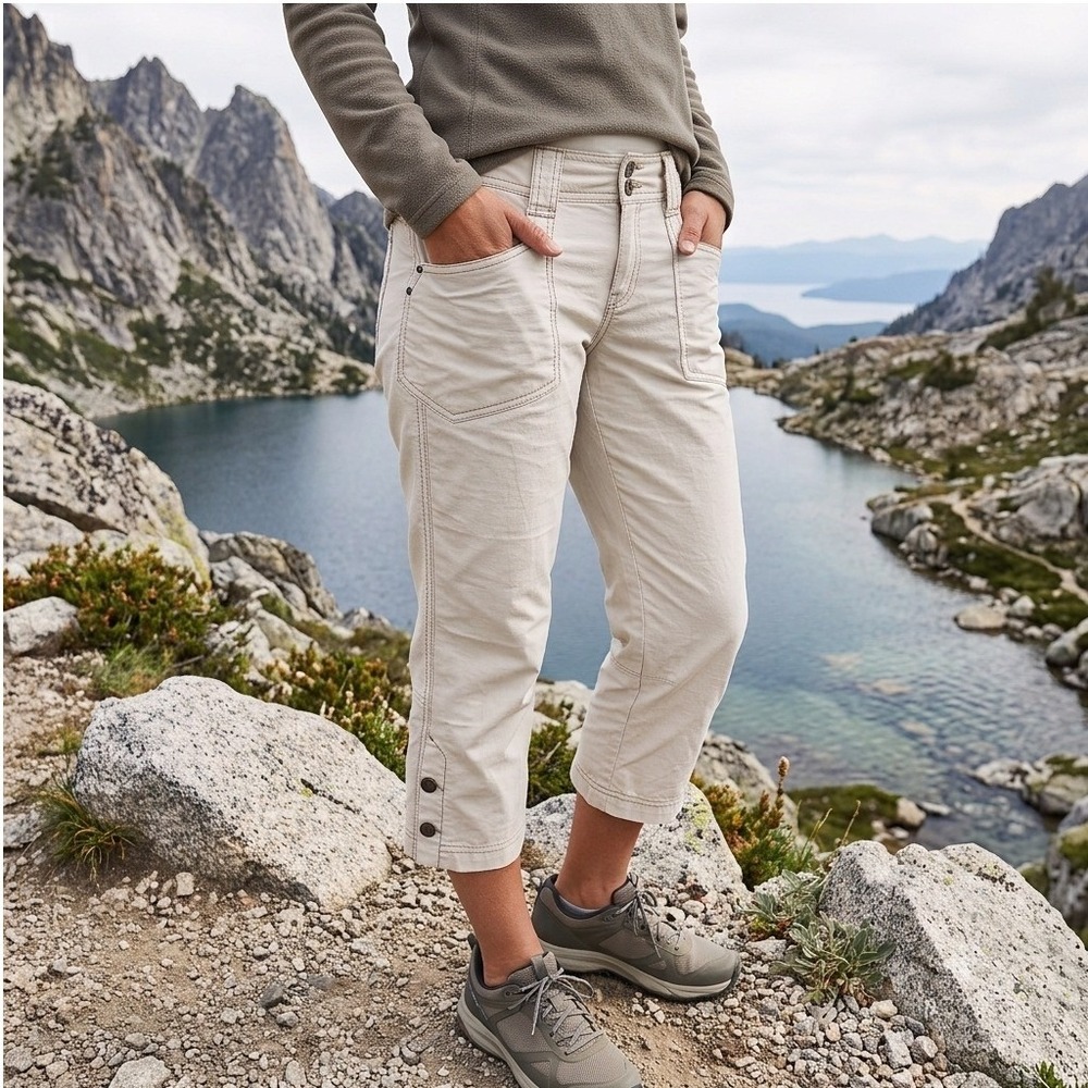 Royal Robbins Capri Pants Womens Size 8 Lightweight Undyed Gorpcore‎ Hiking